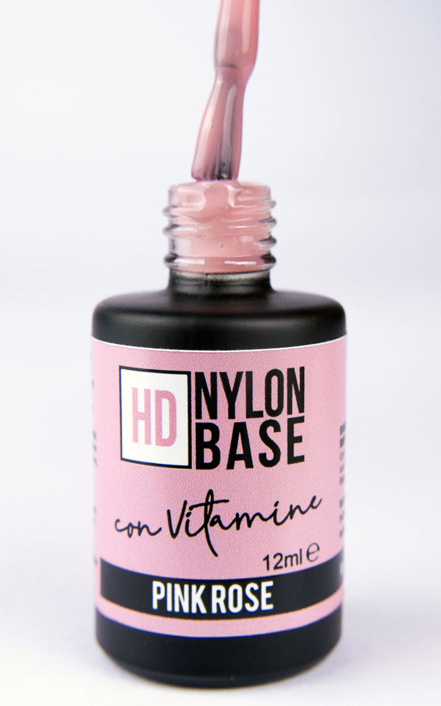 Pink Rose - Hd Nylon Soak Off Base Builder con Vitamina E e Calcio 12ml