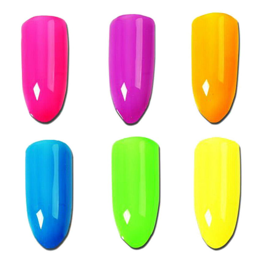 Set 6 Polveri Pigmenti colori neon - Pigment Powder per decorazione unghie