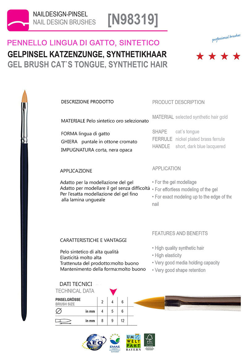 98319-N°4 - Pennello Lingua di Gatto  Sintetico 98319-N°4